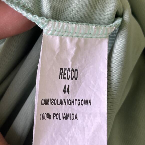 Y2K Mint Green Camisole Lace Trim Chemise Slip Mini Dress Nightgown Size Medium - Picture 4 of 7